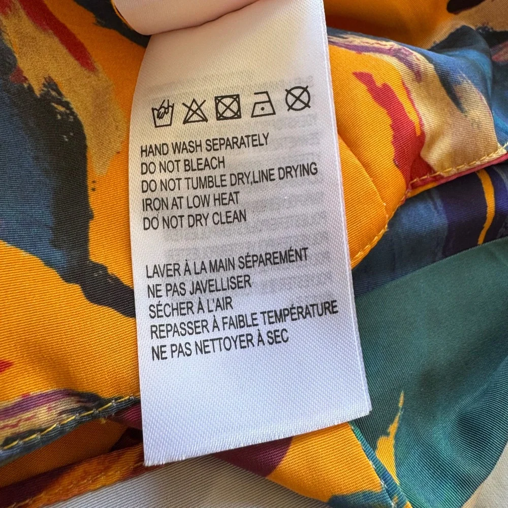 Farm Rio Tropical Floral Printed Colorful Layered Maxi Dress Size L Tie Straps - Picture 10 of 14